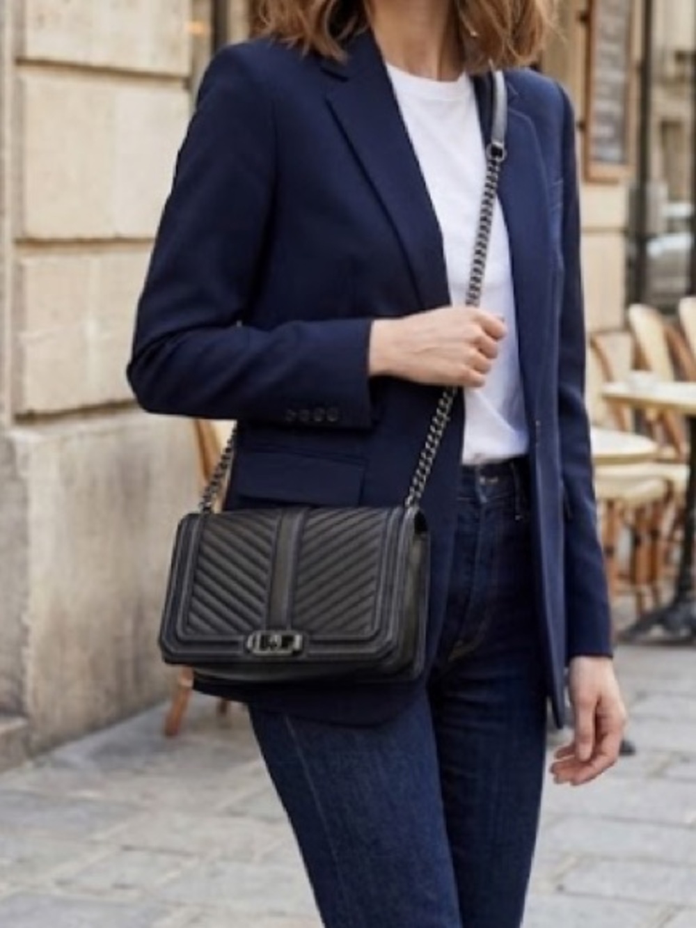 Rebecca Minkoff Black Quilted Chain Strap Shoulder Bag